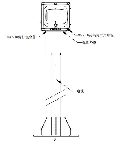 J-SAM-GST9116隔爆手動火災報警按鈕立柱安裝方式示意圖