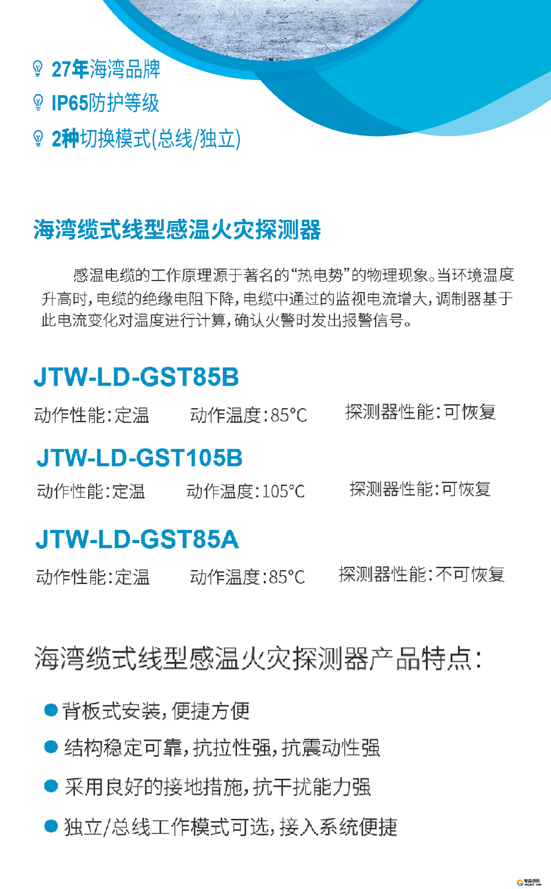 海灣JTW-LD-GST105B纜式線型感溫火災(zāi)探測器信號處理單元